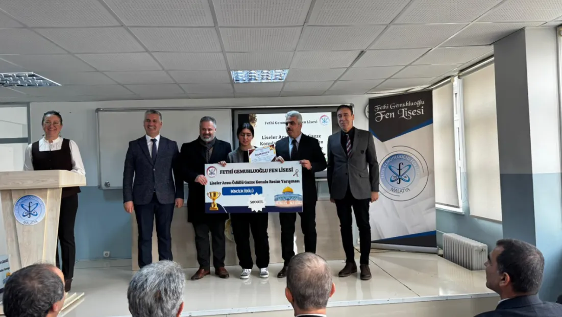 Malatya'da liseler arası Gazze temalı resim yarışması düzenlendi