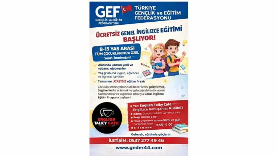 Türkiye Gençlik ve Eğitim Federasyonu’ndan Ücretsiz İngilizce Eğitimi