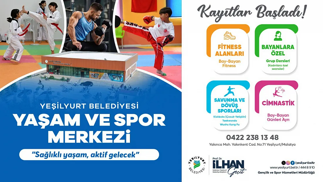 Yeşilyurt Belediyesi Yaşam Ve Spor Merkezi’nde Kayıtlar Başladı