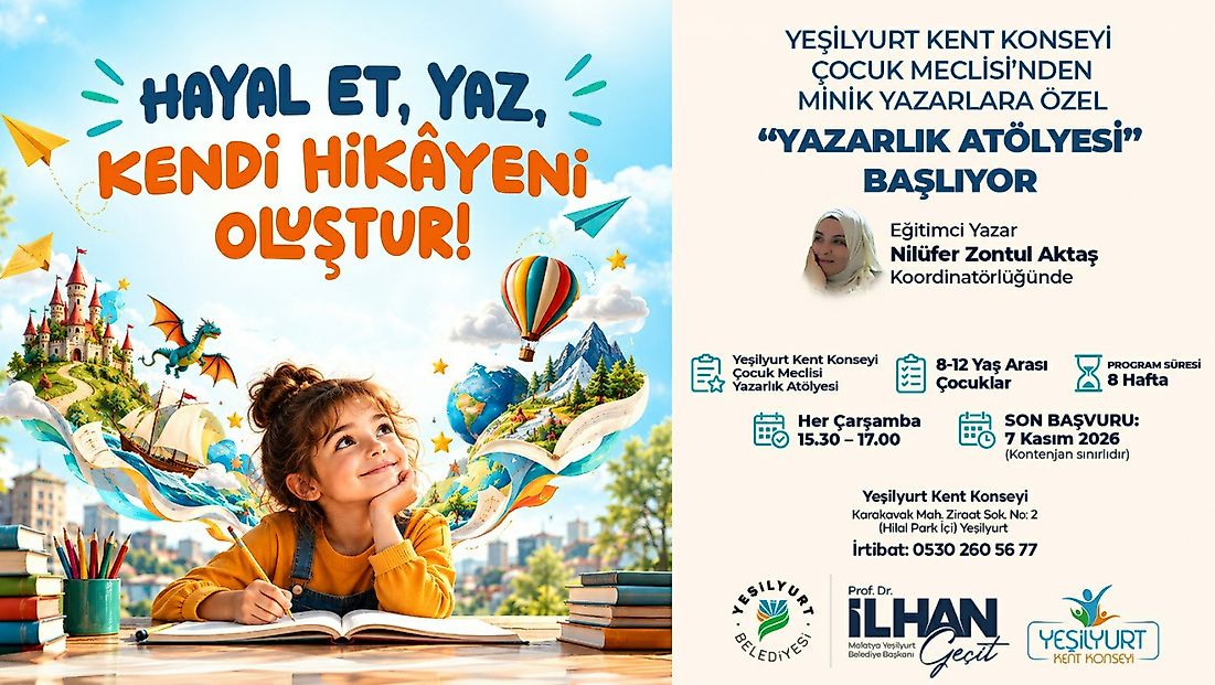 Yeşilyurt’ta Çocukların Yaratıcılığını Geliştirecek Yazarlık Atölyesi