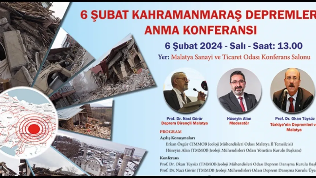6 Şubat Kahramanmaraş Depremleri Anma Konferansı Malatya'da Düzenlenecek
