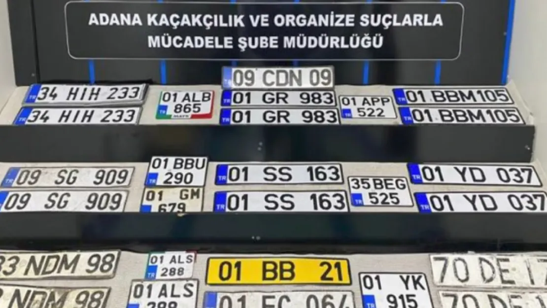 Adana'da oto yıkamacıya operasyon: 27 sahte plaka ele geçirildi