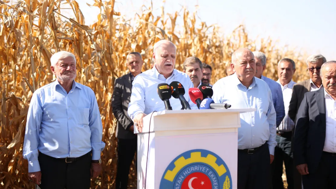 Bayraktar, Dünya Gıda Günü'nde Konya'da mısır hasadına katıldı