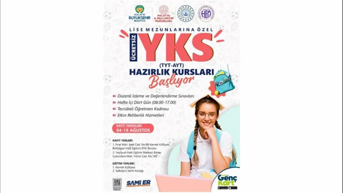 Büyükşehir Belediyesi'ne Bağlı Ücretsiz YKS Hazırlık Kursu Kayıtları Başlıyor