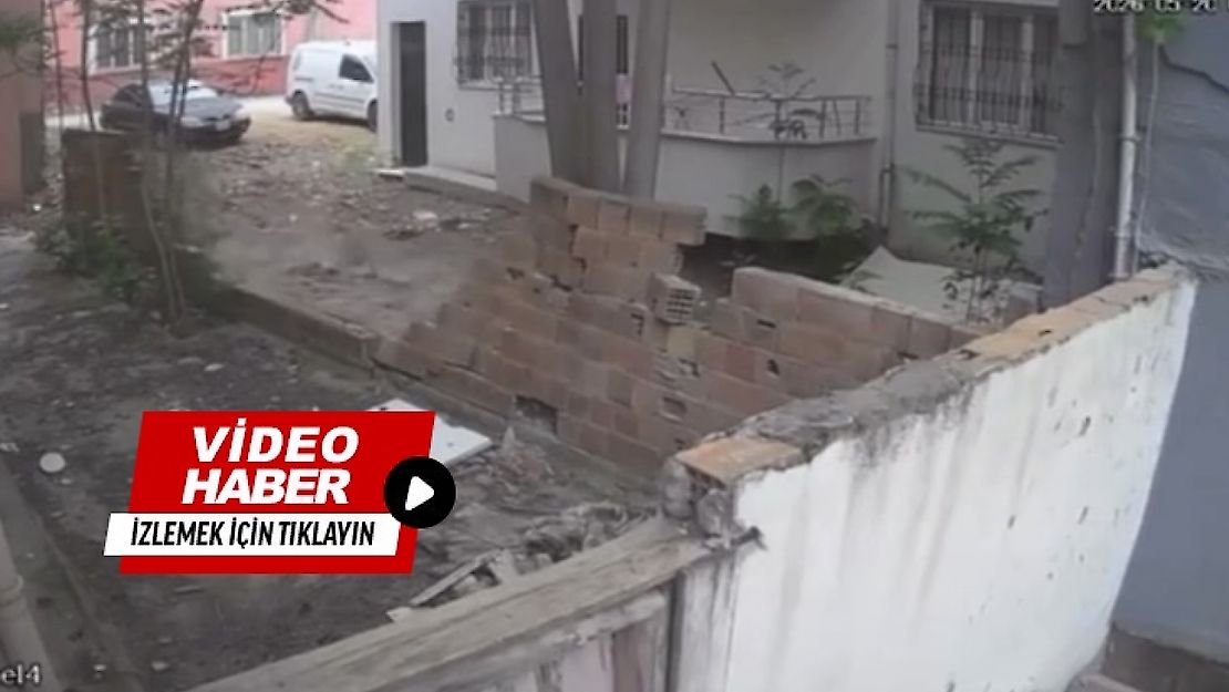 Deprem Anı Kameralarda: İstinat Duvarı Böyle Yıkıldı