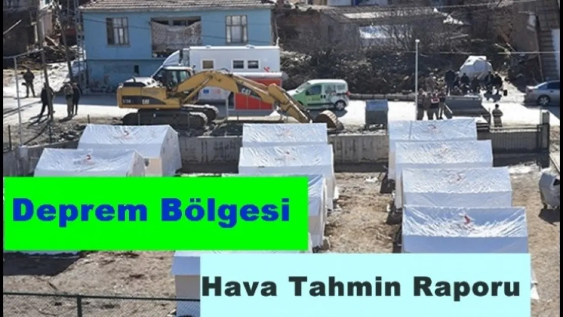 Deprem Bölgesi Hava Tahmin Raporu