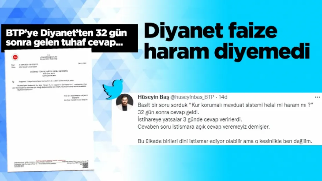 Diyanet faize haram diyemedi.