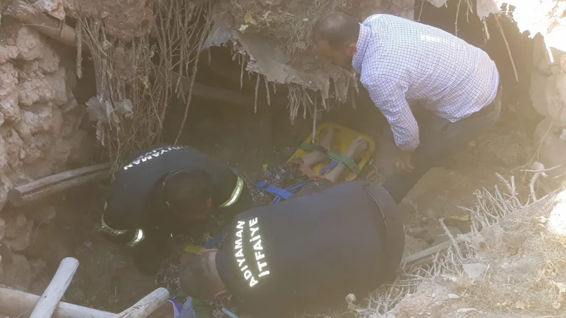 Göçük altında kalan yaşlı kadın kurtarıldı
