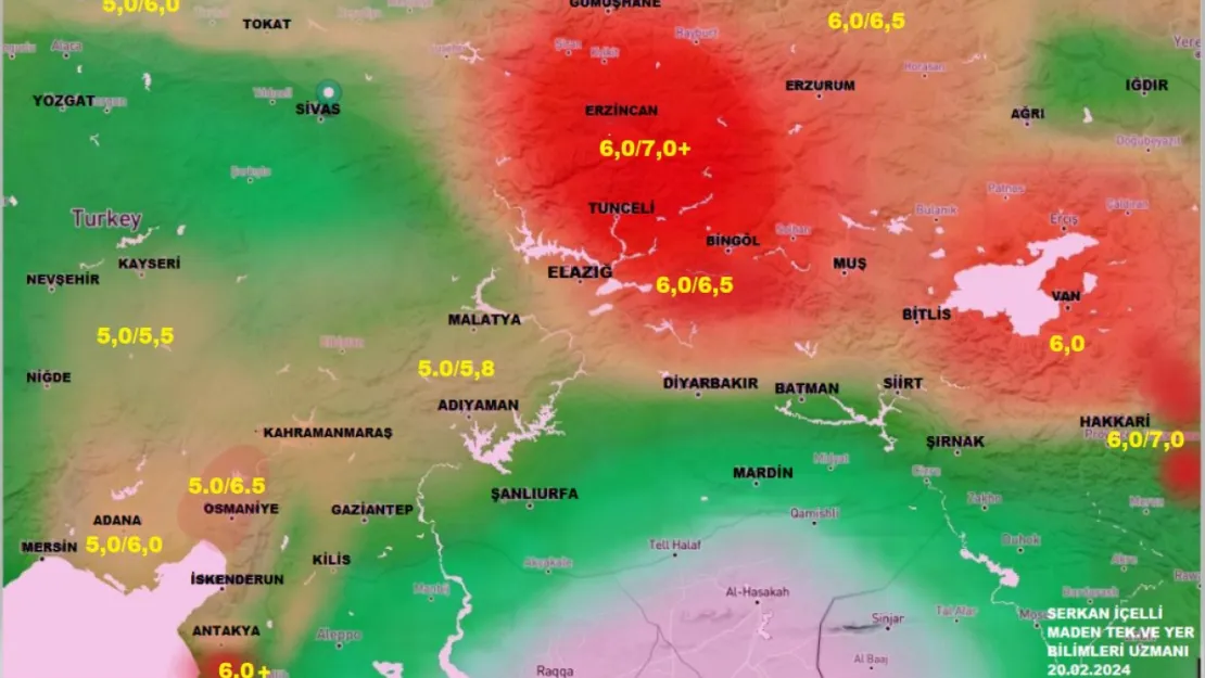 İçelli'den Çardak depreminin kaynağını kapsayan mekansal deformasyon modeli