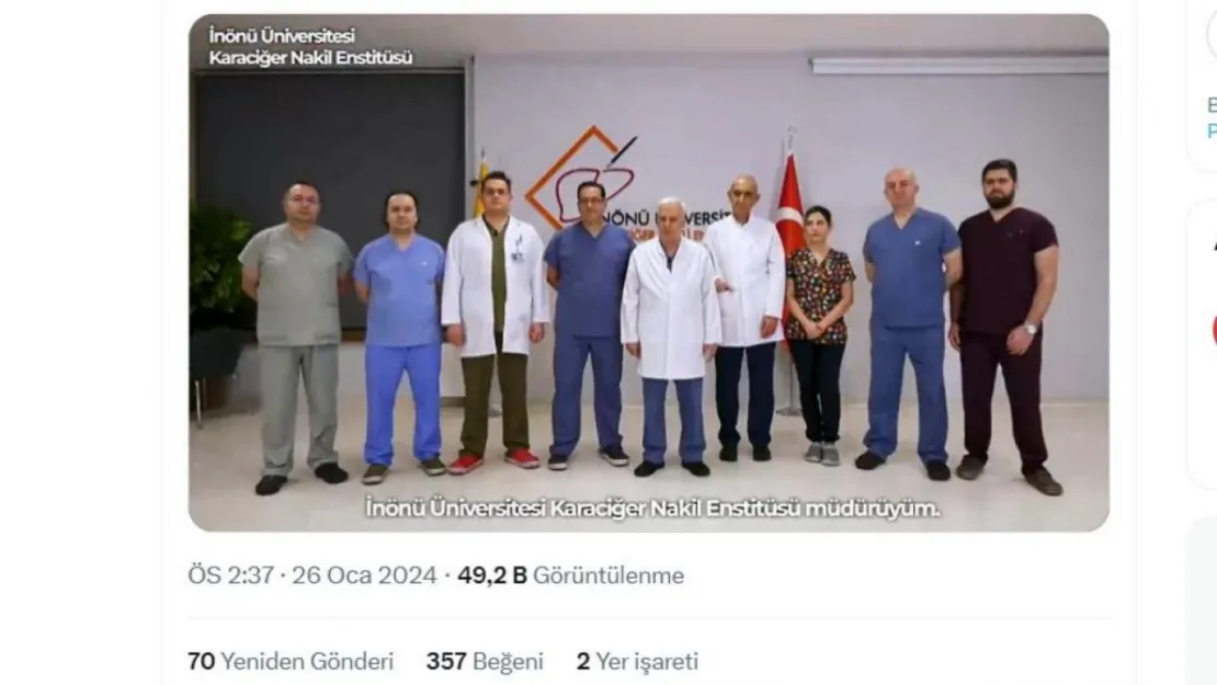 İnönü Üniversitesi Karaciğer Nakil Enstitüsü Yine Bir İlke İmza Attı