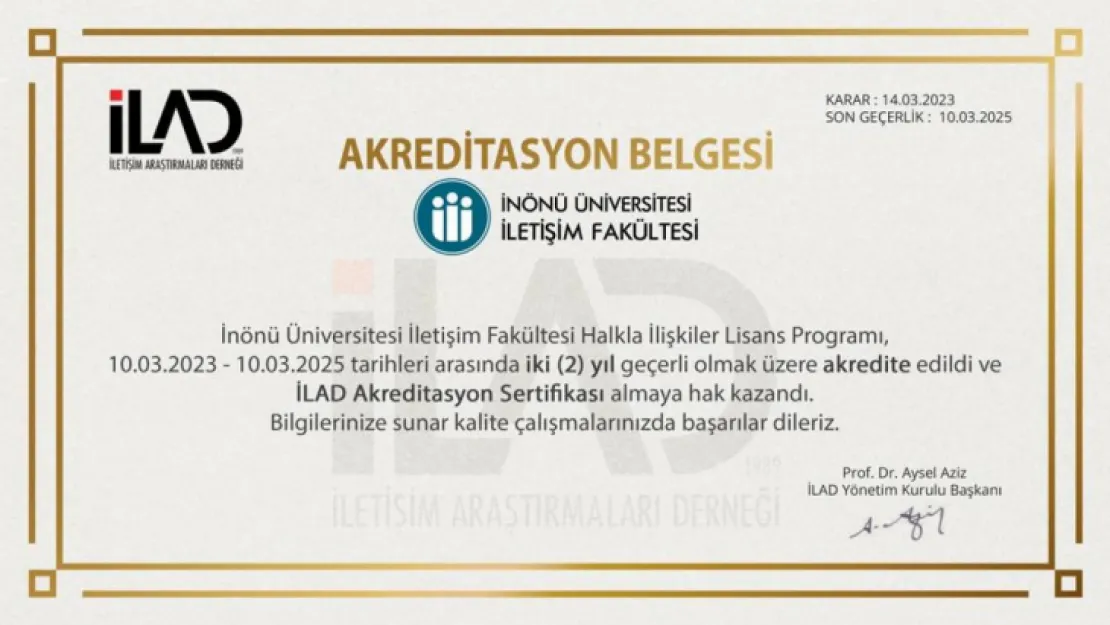 İnönü Üniversitesinin Akreditasyon Başarıları Devam Ediyor