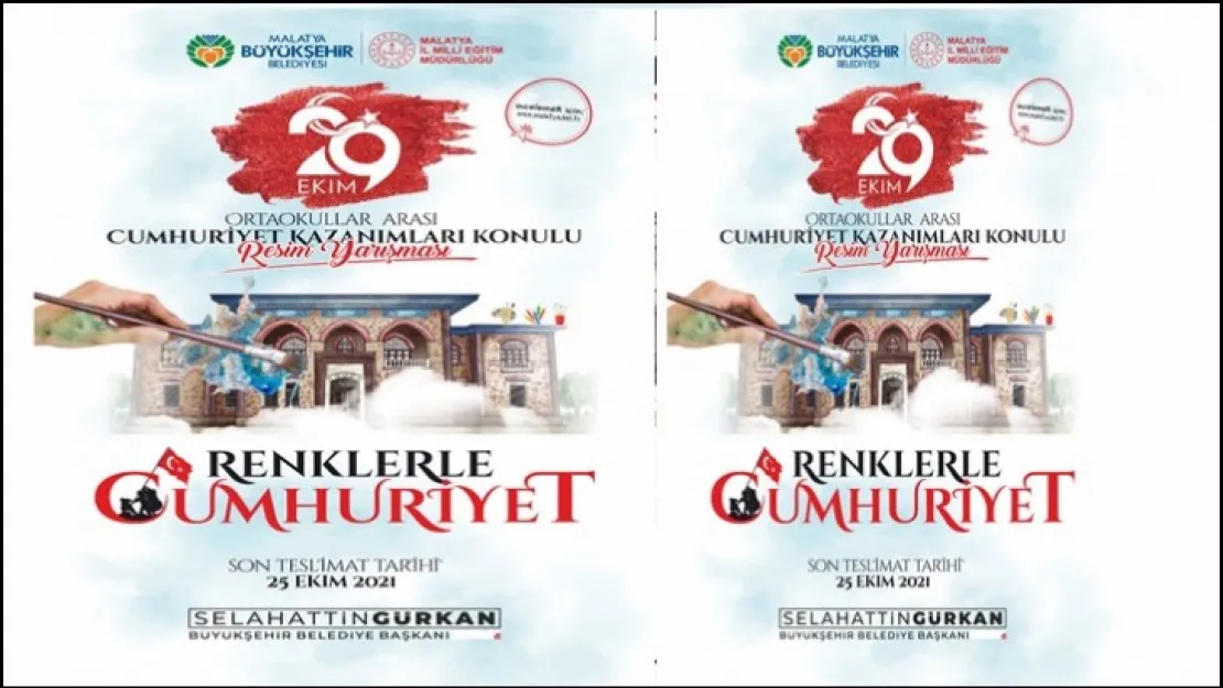 Malatya Büyükşehir Belediyesi 'Renklerle Cumhuriyet' İsimli Resim Yarışması Düzenliyor