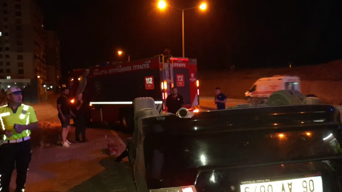 Malatya'da Kontrolden Çıkan Otomobil Takla Attı: 1 Yaralı