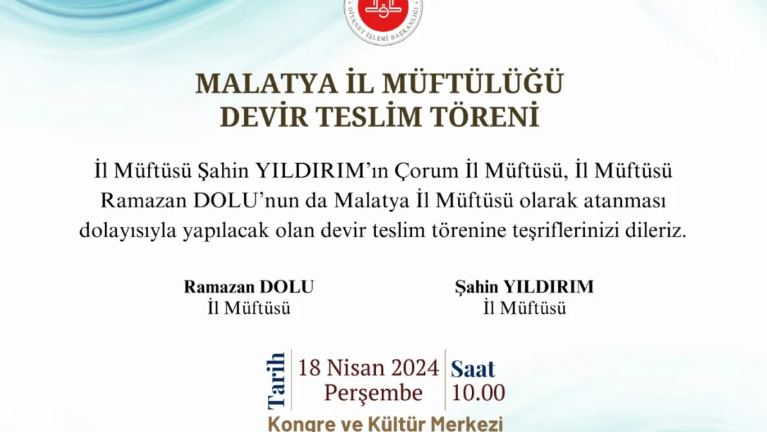 Malatya'nın yeni İl Müftüsü Ramazan Dolu