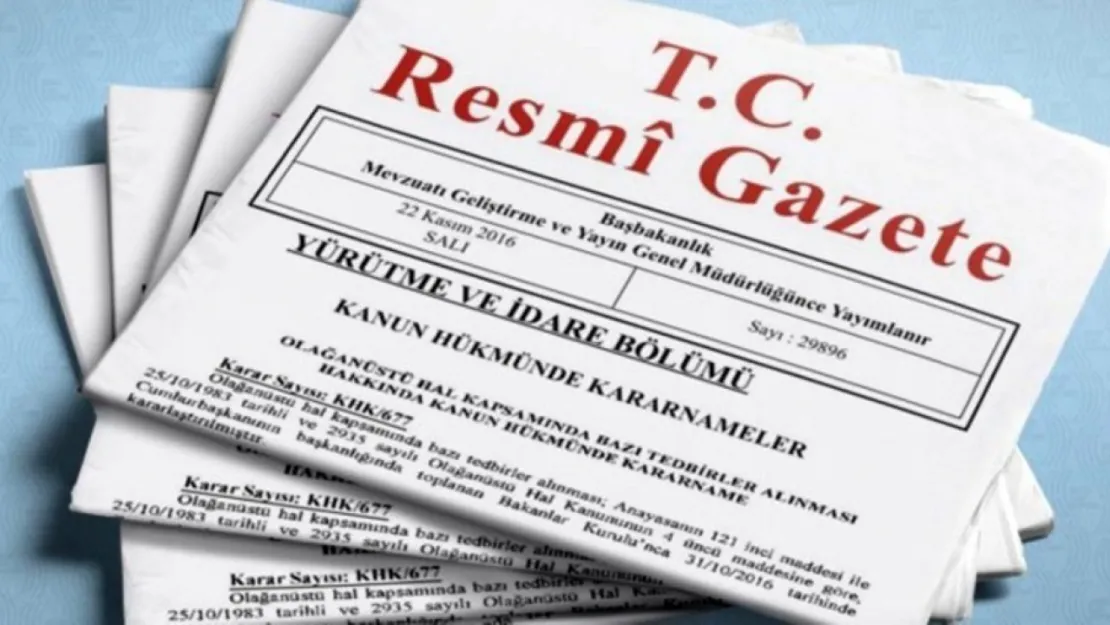 Resmi Gazete'de bugün