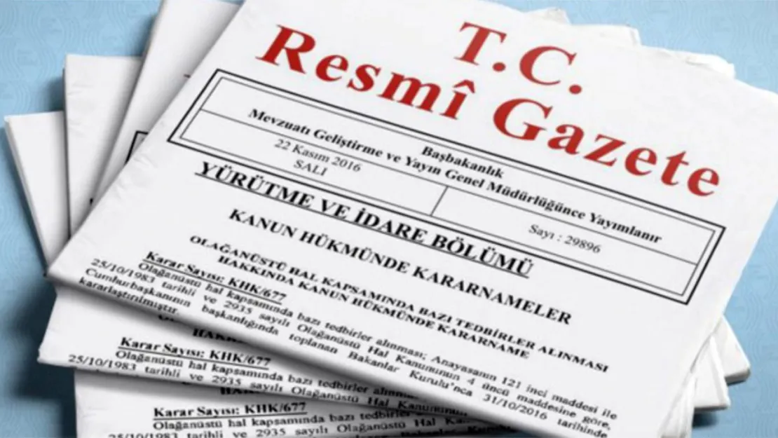 Resmi Gazete'de Bugün