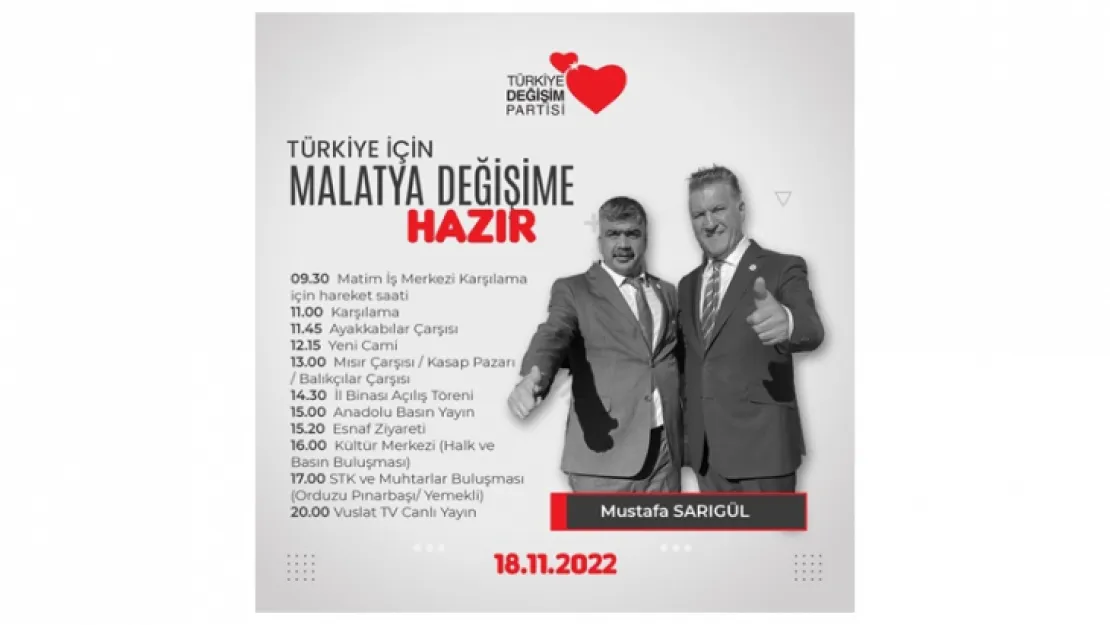 Sarıgül Malatya'ya Geliyor..