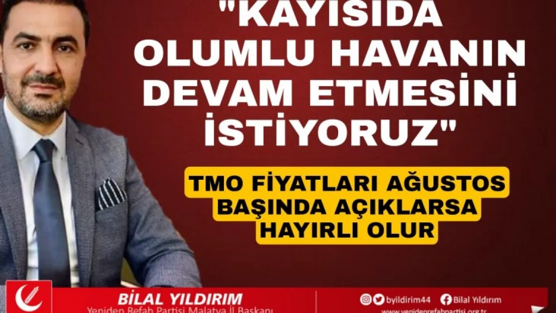 Yıldırım: Kayısıda olumlu havanın devam etmesini istiyoruz