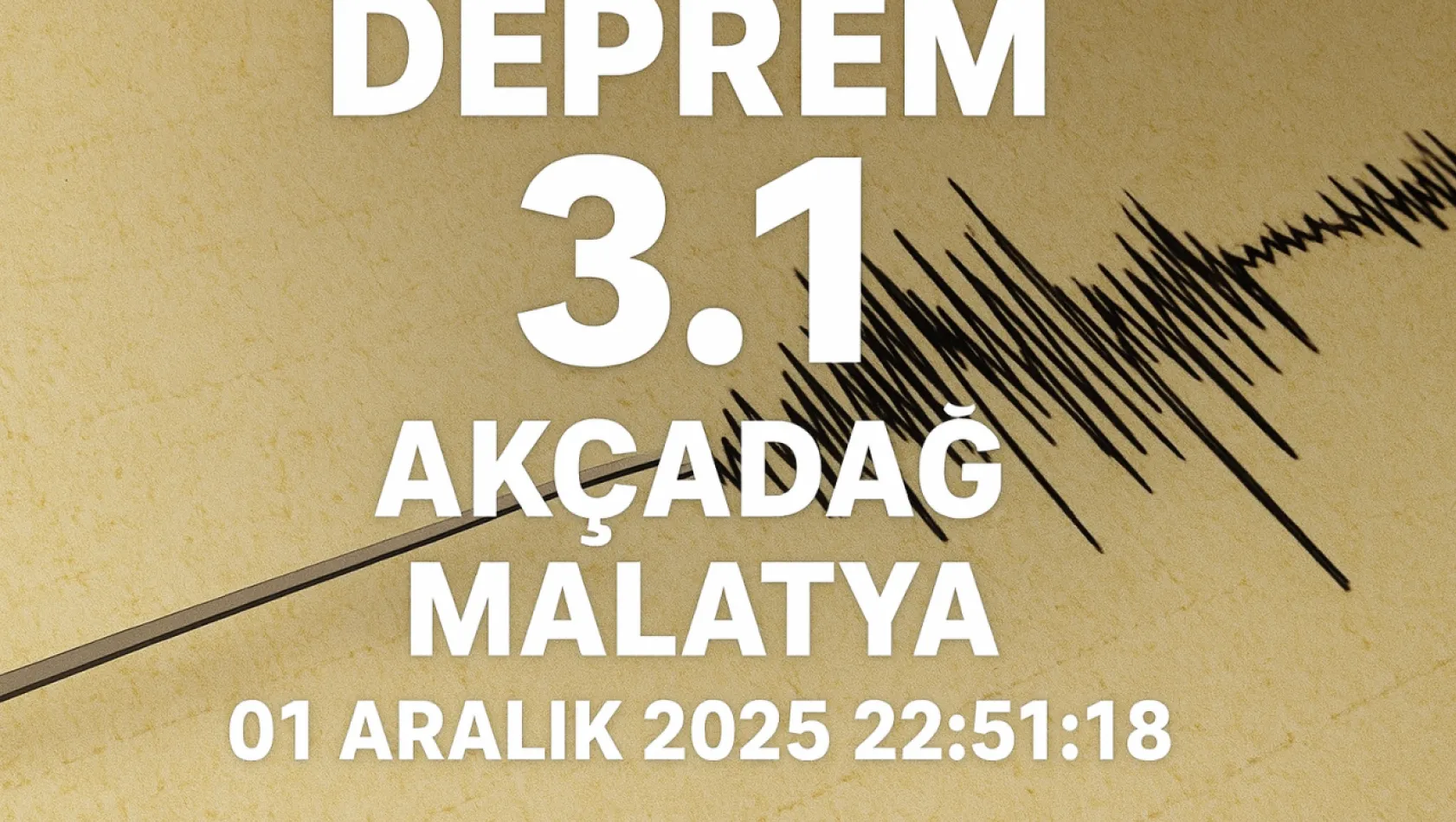Akçadağ'da 3.1 Büyüklüğünde Deprem