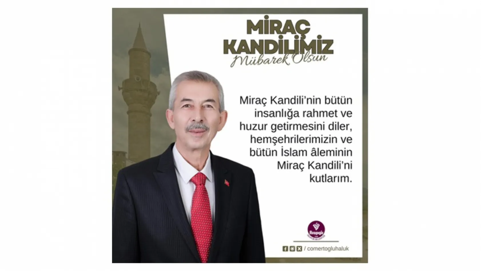 Başkan Cömertoğlu'nun Miraç Kandili Mesajı