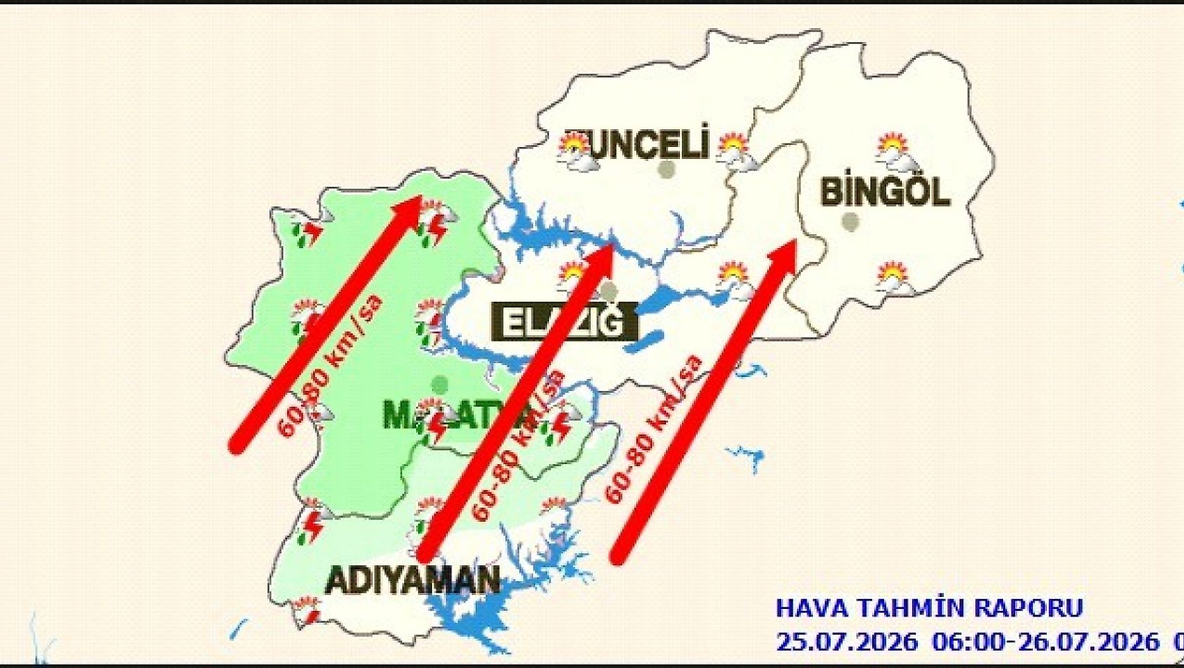 Malatya İçin Sarı Alarm: Kuvvetli Sağanak ve Fırtına Bekleniyor