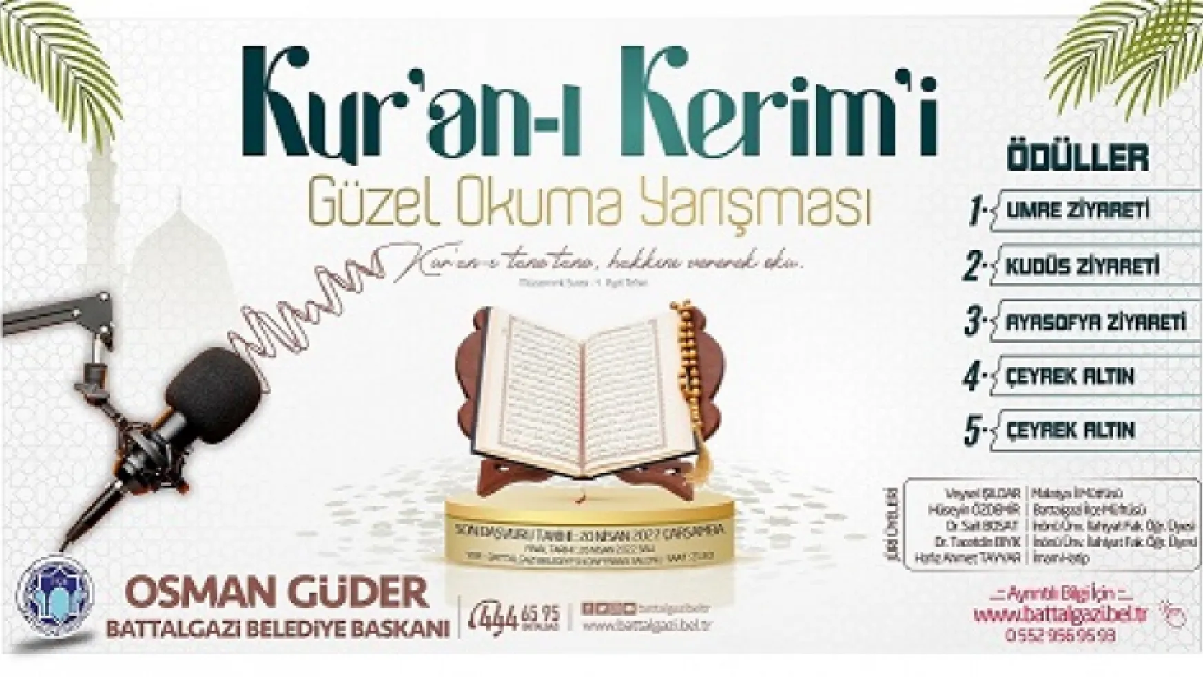 Battalgazi Belediyesi'nden Umre Ödüllü Kur'an-I Kerim Okuma Yarışması
