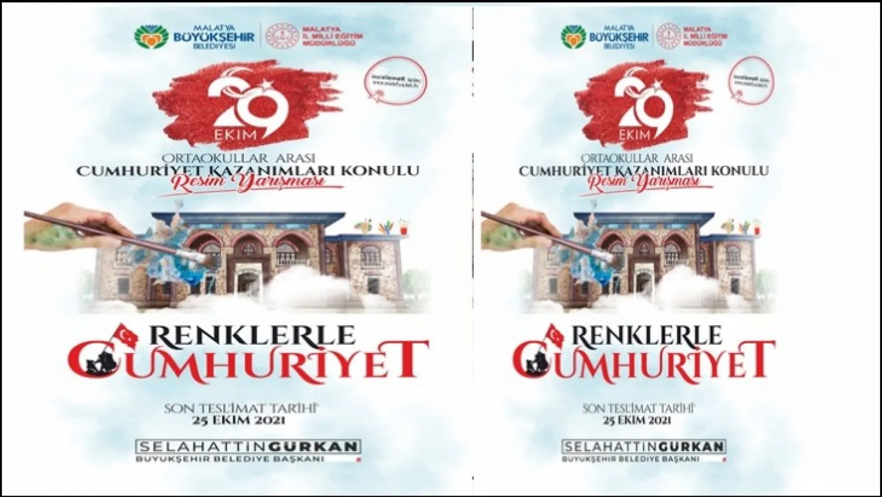 Malatya Büyükşehir Belediyesi 'Renklerle Cumhuriyet' İsimli Resim Yarışması Düzenliyor