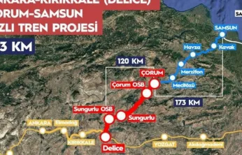 Ankara-Kırıkkale-Çorum-Samsun Hızlı Demiryolu'nda çalışmalar sürüyor