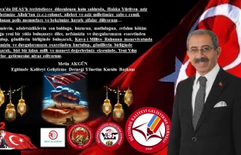 Başkan AKGÜN 'İdrak edeceğimiz Yeni Yıl, 'Kültürel Kodlarımıza' uygun, yeni bir başlangıç yapmak için, büyük bir fırsattır.'