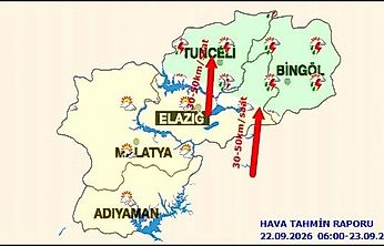Bölge Genelinde Hava Parçalı Bulutlu: Tunceli ve Bingöl'e Sağanak Uyarısı