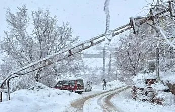 Doğanşehir'de Kar ve Tipi Elektrik Direğini Devirdi