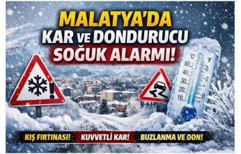 Malatya Beyaza Bürünüyor: Kar ve Soğuk Kapıda