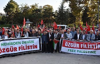 Malatya'da 7 Ekim Aksa Tufanı Yıl Dönümünde Filistin'e Destek Yürüyüşü