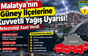 Malatya'da Pazartesi Alarmı! Sağanak Yağış İçin Saat Verildi