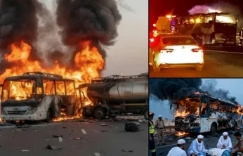 Mekke–Medine yolunda otobüs ile tanker çarpıştı: En az 42 Ölü