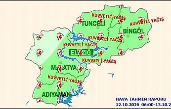 Meteoroloji'den Malatya'ya Kuvvetli Yağış Uyarısı! Yıldırım Tehlikesine Dikkat