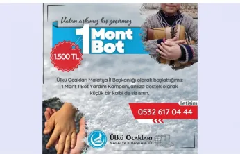 Ülkü Ocakları Malatya'dan '1 Mont 1 Bot' Yardım Kampanyası
