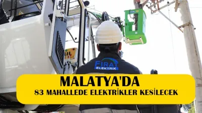 83 Mahallede Elektrikler Kesilecek
