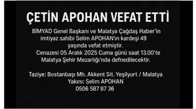 BİMYAD Genel Başkanı Selim Apohan'ın Acı Günü: Kardeşi Çetin Apohan Vefat Etti