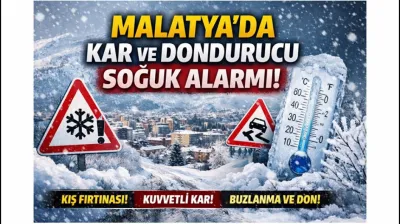 Malatya Beyaza Bürünüyor: Kar ve Soğuk Kapıda