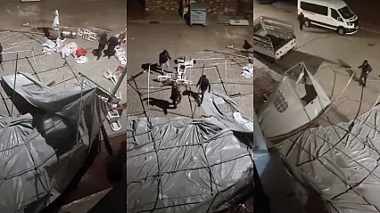Doğanşehir'de Fırtına Taziye Çadırını Uçurdu