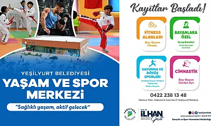 Yeşilyurt Belediyesi Yaşam Ve Spor Merkezi'nde Kayıtlar Başladı