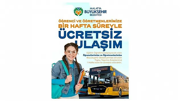 1 Hafta Öğrenci ve Öğretmenlere toplu taşıma ücretsiz