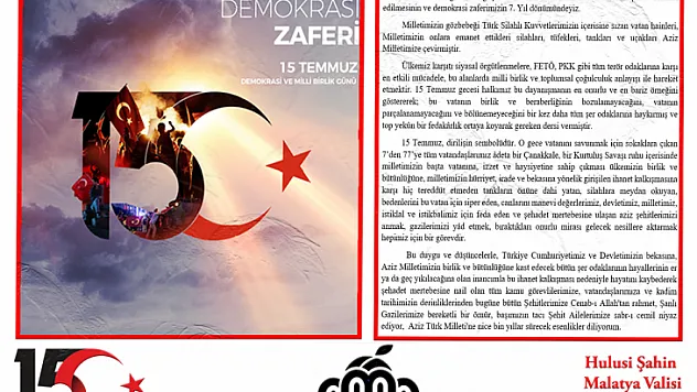 '15 Temmuz, dirilişin sembolüdür'