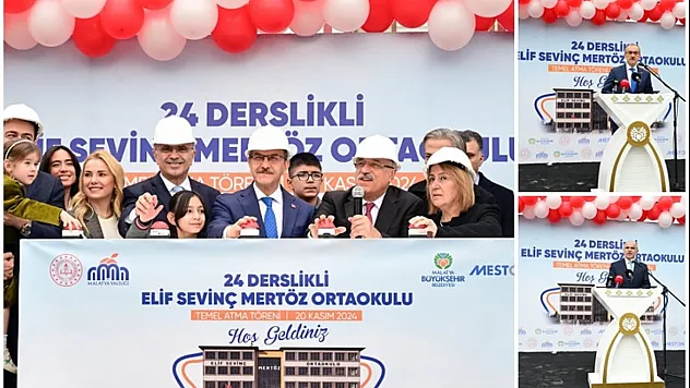 24 Derslikli Elif Sevinç Mertöz Ortaokulu'nun Temeli Atıldı