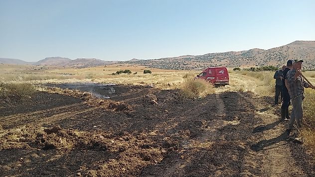 Arguvan'da Geniş Alanda Ekin Yangını