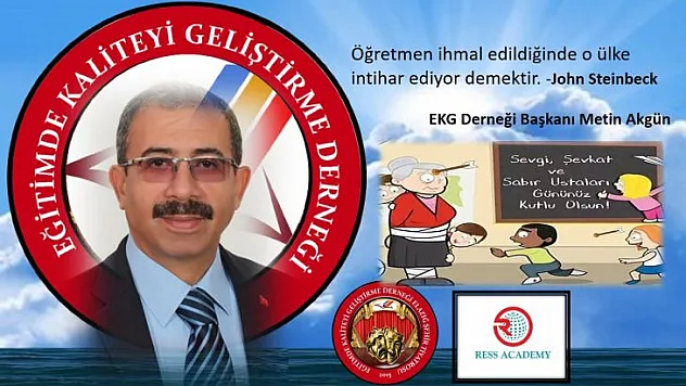 Başkan Akgün'den 24 Kasım Öğretmenler Günü Mesajı...