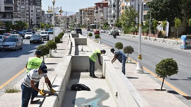 Büyükşehir Belediyesi Fahri Kayahan Bölgesinde Bulunan Süs Havuzlarının Bakım-Onarım Ve Temizliğini Yapıyor