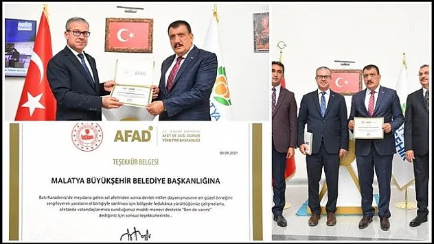 Büyükşehir Belediyesine İçişleri Bakanlığı Tarafından Teşekkür Belgesi Gönderildi