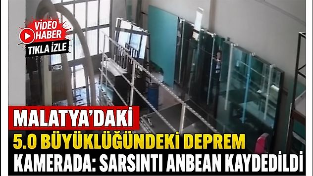Depremin Şiddeti Güvenlik Kamerasına Yansıdı